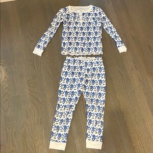 Blue monkey roller rabbit pajamas